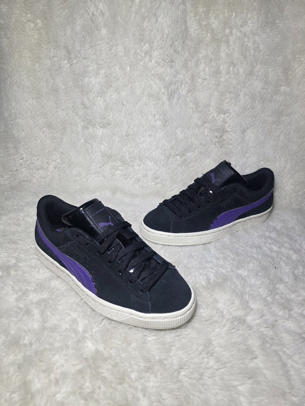 Puma x Batman Catwoman Suede Sneakers Womens Size 6 Black Purple NWOT